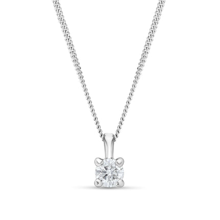 0.30ct Round Brilliant Cut Diamond Pendant in White Gold