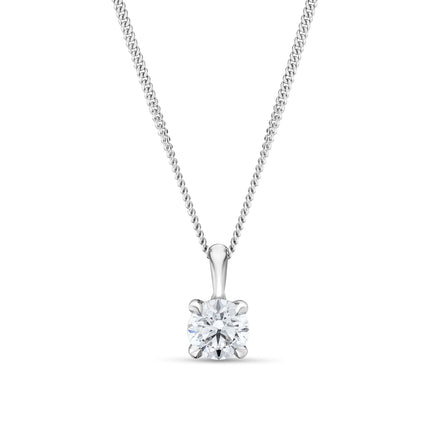 0.50ct Round Brilliant Cut Diamond Pendant in White Gold