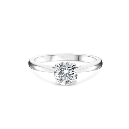 Round Brilliant Cut Solitaire Diamond Ring in Platinum