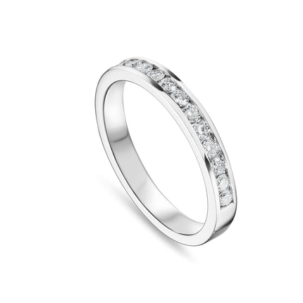 Small Channel Set Diamond Band in Platinum