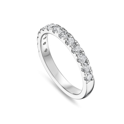 Medium Claw Set Diamond Band in Platinum