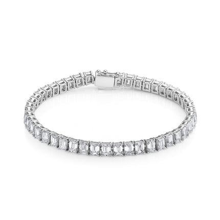 17.89ct Emerald Cut Tennis Bracelet in Platinum