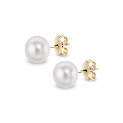 Akoya Pearl Stud Earrings in Yellow Gold